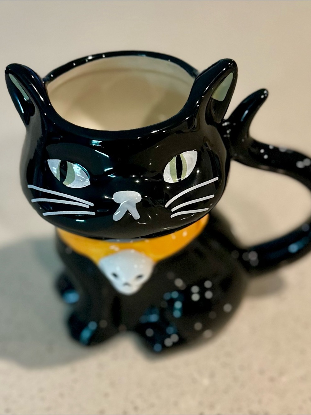 Target Black Cat Ceramic Mug with Yellow Collar